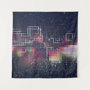 Retro Futurisme: 80's Neon Geometrisch Wandkleed