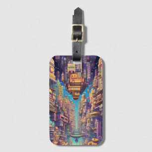 Retro Futurisme Art Bagagelabel