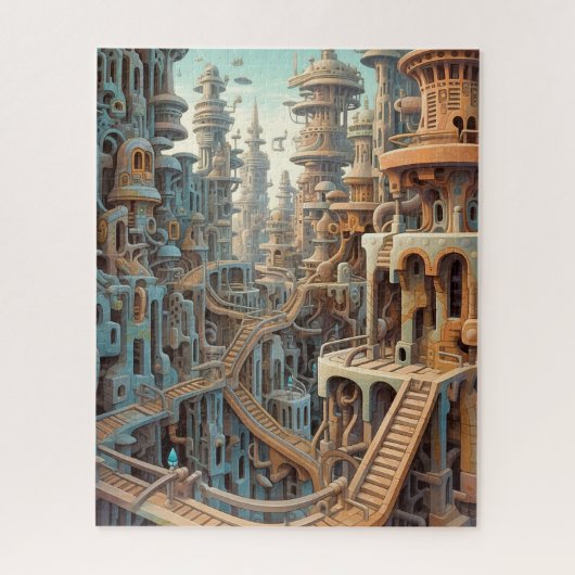 Retro Futurisme Art Puzzel (Verticaal)