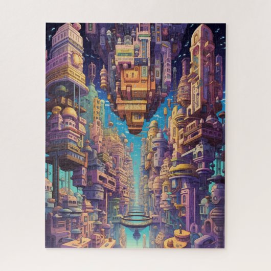 Retro Futurisme Art Puzzel Legpuzzel (Verticaal)