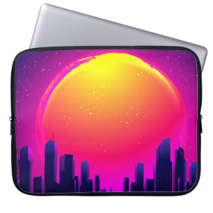 Retro Futurisme. futuristische synthegolflatie ill Laptop Sleeve