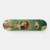 Retro-futurist fantasy wall art skateboard (Horz)