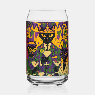 Retro Futuriste Mardi Gras Black Cat Martini Club