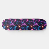 Retro Futuristic Glowing Circuit Board Skateboard (Horz)