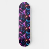 Retro Futuristic Glowing Circuit Board Skateboard (Recto)