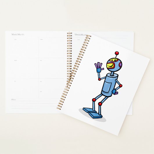 Retro Futuristic Robot Character Waving