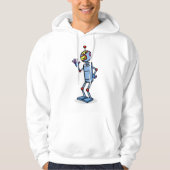 Retro Futuristic Robot Character Waving Hoodie (Voorkant)