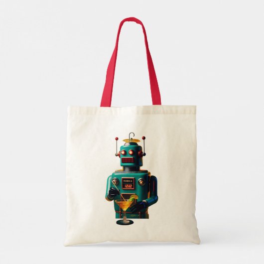Retro Futuristic Robot ROBIA 12J2 Mixologist Tote Bag (Achterkant)