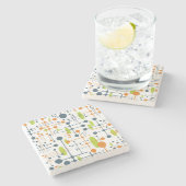 Retro Futuristic Stenen Onderzetter (Zijkant)