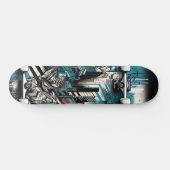 Retro-Futuristic Tech Street Art Skateboard 1 (Horizontaal)
