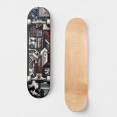 Retro-Futuristic Tech Street Art Skateboard 20 (Voorkant)