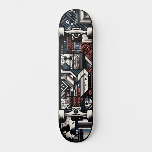 Retro-Futuristic Tech Street Art Skateboard 20 (Voorkant)