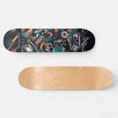 Retro-Futuristic Tech Street Art Skateboard 21 (Horizontaal)