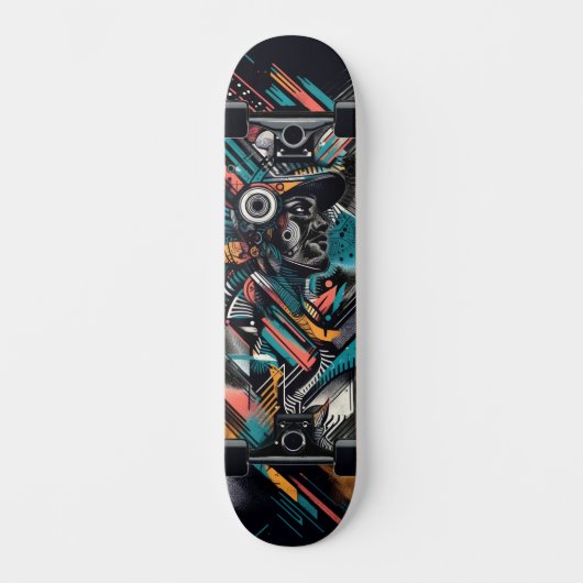 Retro-Futuristic Tech Street Art Skateboard 21 (Voorkant)
