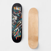 Retro-Futuristic Tech Street Art Skateboard 22 (Recto)