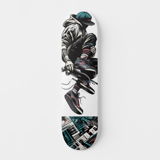 Retro-Futuristic Tech Street Art Skateboard 23 (Voorkant)