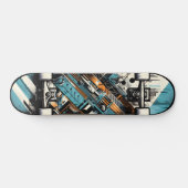 Retro-Futuristic Tech Street Art Skateboard 3 (Horizontaal)