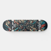 Retro-Futuristic Tech Street Art Skateboard 32 (Horizontaal)