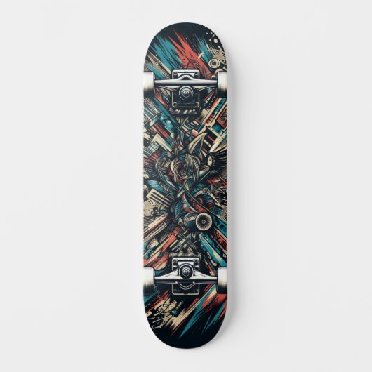 Retro-Futuristic Tech Street Art Skateboard 32 (Voorkant)