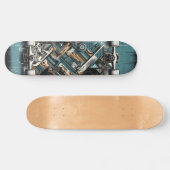 Retro-Futuristic Tech Street Art Skateboard 34 (Horz)