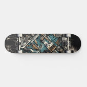 Retro-Futuristic Tech Street Art Skateboard 35 (Horizontaal)