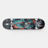 Retro-Futuristic Tech Street Art Skateboard 36 (Horizontaal)