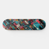 Retro-Futuristic Tech Street Art Skateboard 39 (Horizontaal)