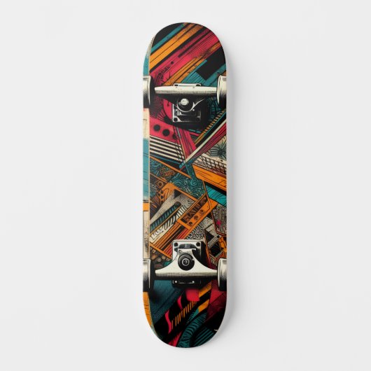 Retro-Futuristic Tech Street Art Skateboard 40 (Voorkant)