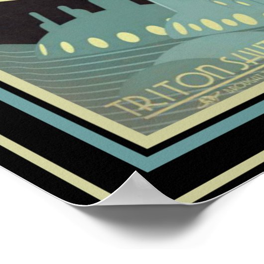 Retro Futuristic Travel Neptune Poster 12 x 16 (Hoek)