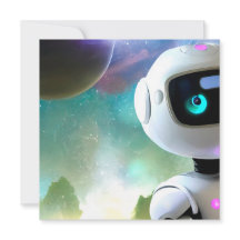 Retro Futuristisch Vriendelijk Robot Personage