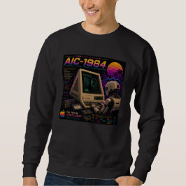 Retro Futuristische AI Robot Computer Vaporwave Ne Trui