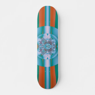Retro Futuristische Aqua Koraal Abstracte Kunst Skateboard