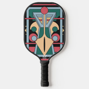 Retro Futuristische Art Deco Geometrische Pauw Pickleball Paddle