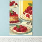 Retro futuristische cake Stretched Canvas Print (Insitu (Houten vloer))