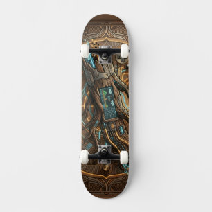 Retro-Futuristische Cybernetische Drijfhout Fusie Skateboard
