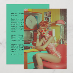 Retro-futuristische glamoureuze esthetiek kaart