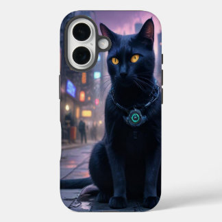 Retro futuristische kat iPhone 16 hoesje