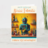 Retro Futuristische Robot ROBIA 12J2 Mixologist Kaart (Voorkant)