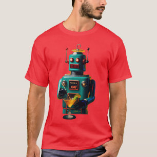 Retro Futuristische Robot ROBIA 12J2 Mixologist T-shirt