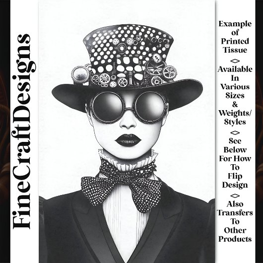 Retro Futuristische Steampunk Vrouw AC4 Decoupage Tissuepapier