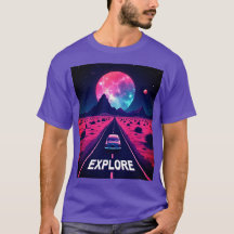 Retro-futuristische Synthwave "EXPLORE" Woestijnac