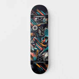 Retro-futuristische Tech Street Art Skateboard 21