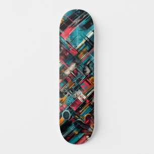Retro-futuristische Tech Street Art Skateboard 39
