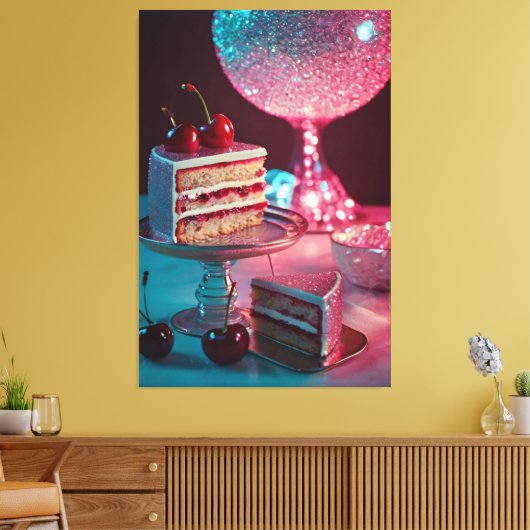 Retro futuristische uitgestrekte canvas print (Insitu (Woonkamer))