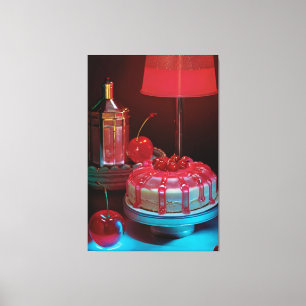 Retro futuristische uitgestrekte canvas print