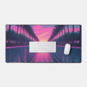 Retro-futuristische Vaporwave Desk Mat met Neon Pa (Keyboard & Muis)