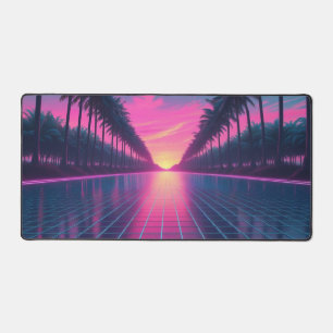 Retro-futuristische Vaporwave Desk Mat met Neon Pa