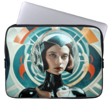 Retro futuristische vrouw 1950 sci-fi stijl