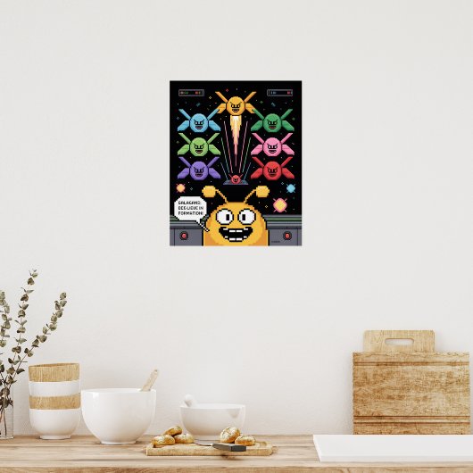 Retro Galaga Galagans Poster (Cuisine)