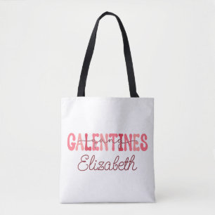 Retro "Galentine's Gang" Aangepaste naam T-shirt Draagtas